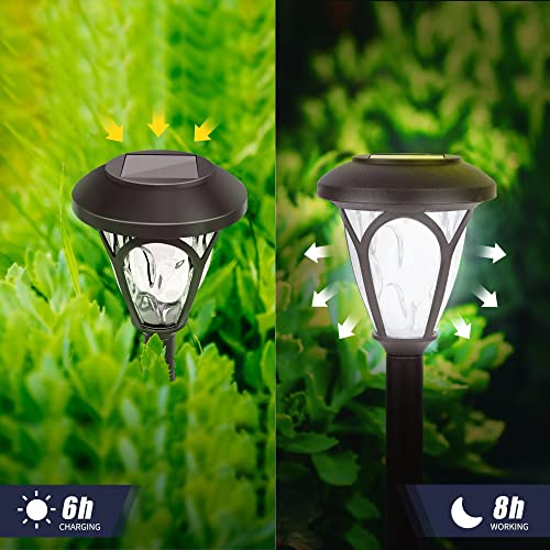 Dynaming 10 Pack Solar Pathway Lights Outdoor, Solar Powered Auto On/Off Garden Decorative Lights, Waterproof Landscape Solar Lights for Lawn Patio Yard Walkway Deck Driveway, Cool White