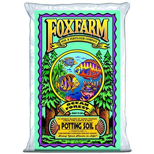 Fox Farm Foxfarm FX14000 Ocean Forest Indoor/Outdoor Garden Potting Soil Bags 6.3-6.8 pH, 1.5 Cubic Feet, 40 pounds for Plants (10 Pack)