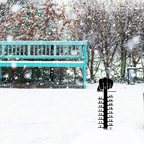 Rolling Electronic Snowflake Snow Measuring Instrument Snowmobile Snow Measuring Instrument Metal Snow Measuring Ruler Outdoor Garden Ornaments Level Checker for (Black, One Size)