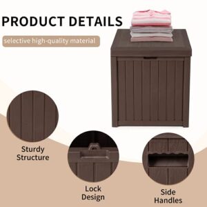 Crownland All-Weather Outdoor Storage Deck Box polypropylene deck box Container Patio Garden Furniture Outdoor Storage for Furniture Cushions, Gardening Tools and Pool Toys (Brown)