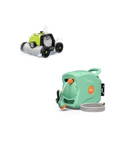 fiilpow automatic pool cleaner & 100 ft garden hose reel