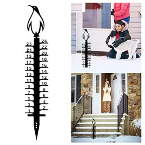 Scale Contractor Metal Gift 24cm Snowflake Snow Measuring Instrument Snowmobile Snow Measuring Instrument Metal Snow Measuring Ruler Outdoor Garden Ornament Ling Ling Sight Reading (Black, One Size)