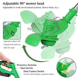 Electric Cordless Weed Wacker with 3Type Blades, String Trimmer Edger Lawn Mower Grass Brush Cutter Kit Pruning Cutter Garden Tools, Weed Eater Trimmer for Lawn,Yard,Garden,Bush Pruning&Trimming