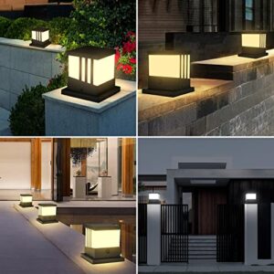 T-SUN Solar Post Cap Light, 4x4 5x5 6x6 Solar Post Cap Outdoor, 3 Modes Solar Powered Fence Deck Post Cap Lights IP65 Waterproof Solar Post Light for Deck Garden Patio Fence 4 Pack