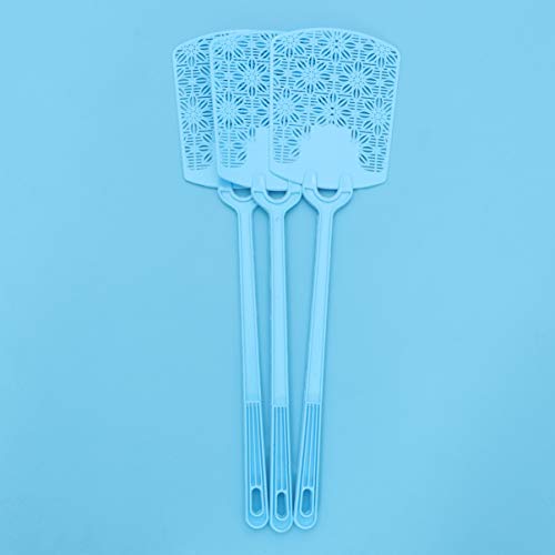 Cabilock 10Pcs Fly Swatters Plastic Manual Swat Mosquito Swatters Flexible Fly Flapper Fly Swatter Pack with Long Handle for Home Garden Yard (Random Color)