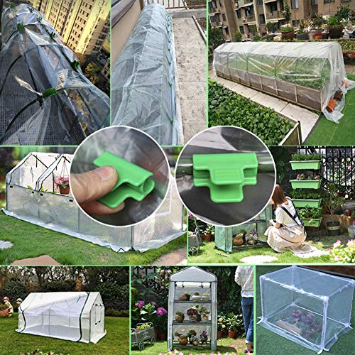 30 Pieces Greenhouse Clamps Film Row Cover Netting Tunnel Hoop Clip Frame Shading Net Rod Clip Greenhouse Film Clamps for Season Plant Extension Support, 11 mm/ 0.43 Inch