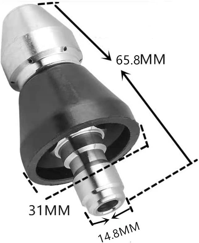 Millie Pressure Washer Sewer Jetter Nozzle with Stainless Steel, Durable Design Sewer Jet Nozzle,Pressure Drain Jetter Hose Nozzle,3/8'' Quickly Connector, 5000 PSI Orifice 6.5