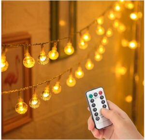 cosumina 33 ft 80 led battery operated globe ball string lights fairy string lights decor for bedroom patio indoor & outdoor party wedding christmas tree garden lawn landscape with remote warm white