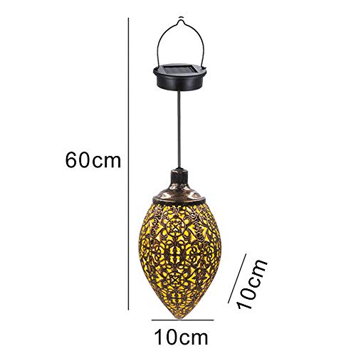 2PCS Hanging Solar Lights Solar-Powered Lantern LED Garden Lights Metal Lamp Waterproof for Outdoor Hanging Decor…