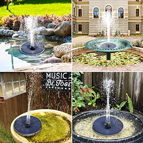 Entcook Solar Fountain Pump for BirdBath,Mini Floating Solar Fountain with 4 Nozzles,1W,Floating Fountain for Ponds,Garden,Fish Tank,Outdoor and Aquarium,No Battery Required(5.3 * 5.3 * 1.5inch)