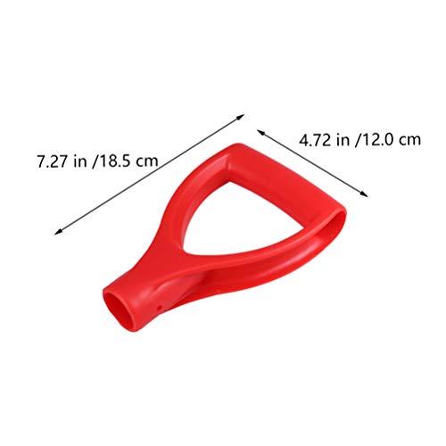 Cabilock 2pcs Shovel D Grip Replacement Handle Plastic 3. 2cm for Garden Spade Rake Snow Shovel Digging Raking Tools Red