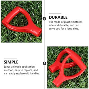 Cabilock 2pcs Shovel D Grip Replacement Handle Plastic 3. 2cm for Garden Spade Rake Snow Shovel Digging Raking Tools Red