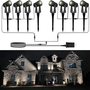 globelit spot lights outdoor 27v low voltage landscape lighting kit with transformer ip65 waterproof garden lights outdoor lights lighting for yard house walkway driveway pool patio 8 pack