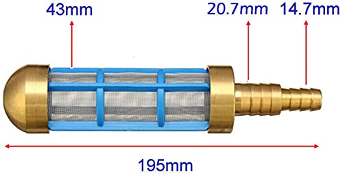 Suction Filter, Pressure Washer Water Suction Filter Drum, Brass Pick Up Filter Strainer Drum Suction, Brass 3/4'' 1/2'' Hose Water Suction Strainer Pickup Filter for Pressure Washer