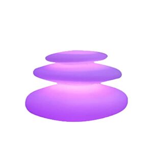 kglory famille outdoor floating swimming pool stacked stone lights with inductive charging,16 colors led lights and ip68 grade of waterproof for swimming pool, garden, or wedding decoration