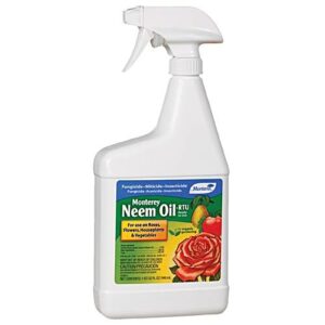 monterey neem oil insecticide, miticide and fungicide ready to use spray – 32 ounce