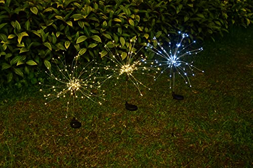 Guiheng Solar Garden Lights Outdoor,2 Pack Each 120 LED Solar Fire Work Lights, DIY Waterproof Solar String Lights for Patio,Yard Decoration (8, Multi-Colored)