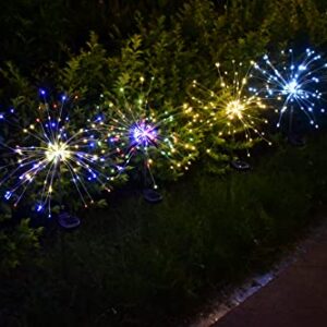 Guiheng Solar Garden Lights Outdoor,2 Pack Each 120 LED Solar Fire Work Lights, DIY Waterproof Solar String Lights for Patio,Yard Decoration (8, Multi-Colored)