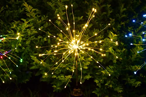 Guiheng Solar Garden Lights Outdoor,2 Pack Each 120 LED Solar Fire Work Lights, DIY Waterproof Solar String Lights for Patio,Yard Decoration (8, Multi-Colored)