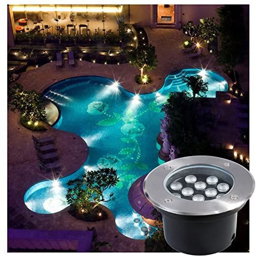 tyfuture Stainless Steel Underwater Buried Light Embedded Pond Lights IP68 Waterproof LED Pool Light for Garden Landscape Swimming Pool Spotlight (Color : Yellow, Size : 3W-AC12V)