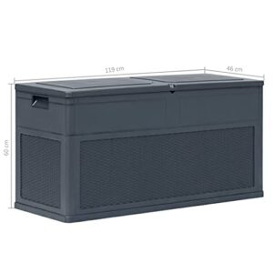 Festnight Garden Storage Box Deck Boxes 84.5 gal Anthracite