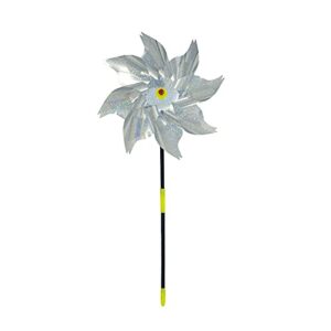 haokaini 10pcs bird blinder repellent pinwheels sparkly whirl pin wheel with stake windmill toy effectively keep birds away for garden yard lawn