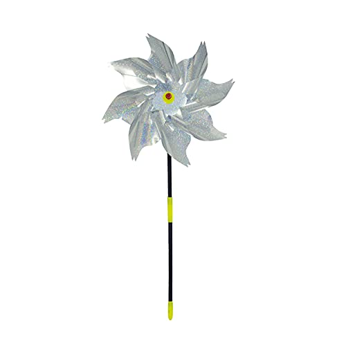 Haokaini 10pcs Bird Blinder Repellent Pinwheels Sparkly Whirl Pin Wheel with Stake Windmill Toy Effectively Keep Birds Away for Garden Yard Lawn