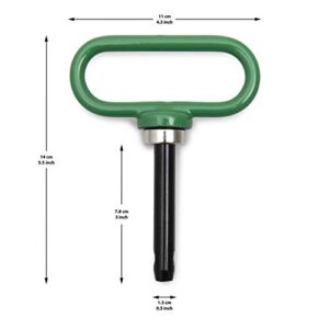 Clarawood Magnetic Hitch Pin - Heavy Duty Magnet Secure Pin for ATV, UTV, Lawn Mower and Trailer Gate - Simple One Handed Hook On and Off - Complete with Protective Gloves