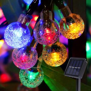 xzmysxg solar string lights outdoor, 100 led 40 ft multicolor crystal globe led fairy lights, 8 modes waterproof solar powered lights, for outside decoration, garden, patio, festival, party