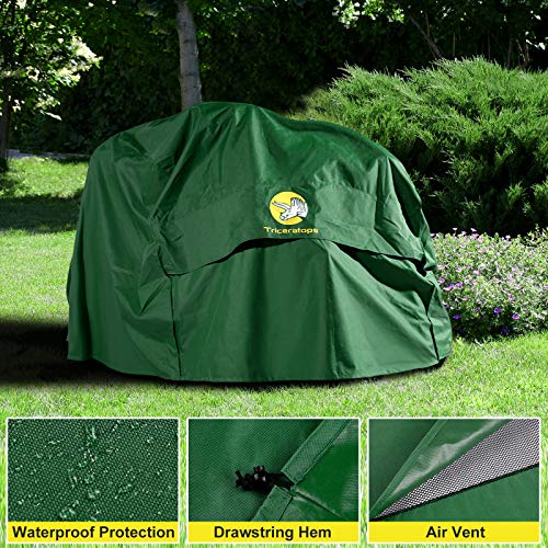 Lawn Mower Cover - Heavy Duty 600D Polyester Oxford Waterproof, Tractor Cover Fits Decks up to 54", UV Protection Universal Fit with Drawstring All Season/Weather Protection