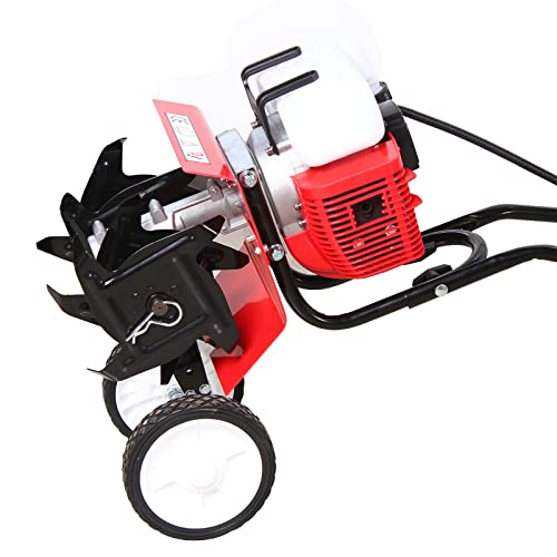 TFCFL TFCFL 2-Stroke 52cc Mini Tiller Engine, Garden Petrol Power Soil Garden Cultivator Yard Plant Farm Tilling Tool 6500RPM for Yard Garden Farm 1.9KW with Blade 4 Pieces / 22.5cm (52CC Style1)