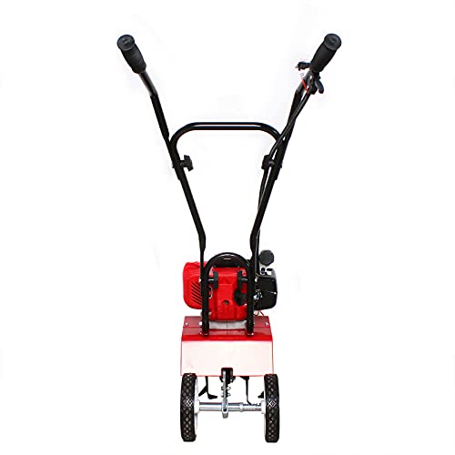 TFCFL TFCFL 2-Stroke 52cc Mini Tiller Engine, Garden Petrol Power Soil Garden Cultivator Yard Plant Farm Tilling Tool 6500RPM for Yard Garden Farm 1.9KW with Blade 4 Pieces / 22.5cm (52CC Style1)