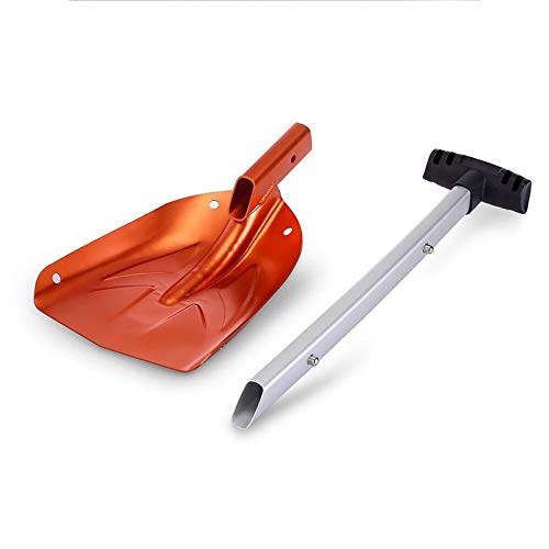 JMG Aluminum Lightweight Snow Shovel, Dismountable Garden/Sport/Snow Utility Shovel with Adjustable Length Handle Suitable for Car, Outdoor, Camping