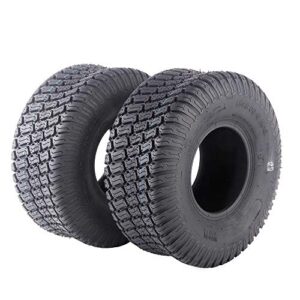 MILLION PARTS 2 Tubeless 15x6.00-6 Turf Tires Lawn & Garden Mower Tractor Cart Tire 4 Ply