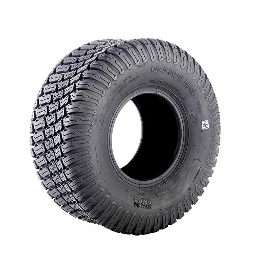 MILLION PARTS 2 Tubeless 15x6.00-6 Turf Tires Lawn & Garden Mower Tractor Cart Tire 4 Ply