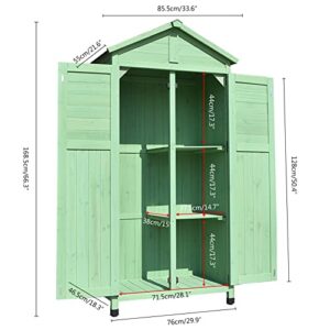 Wooden Garage Storage Shed, Waterproof Backyard Tool Storage Cabinet, Outdoor Large Garden House, Patios Tool Organizers, Lawn Lockers, for Tools (Size : B)