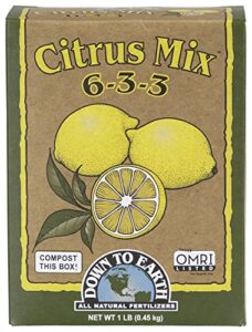 down to earth organic citrus fertilizer mix 6-3-3, 1 lb