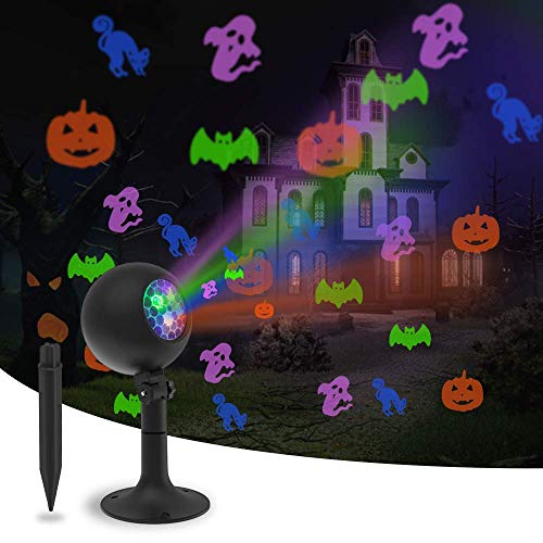 Auxiwa Halloween Lights Outdoor Decorations Projector Show LED Indoor Pumpkin Projection Outside Spotlight for Holiday House Yard Garden Party Decorations