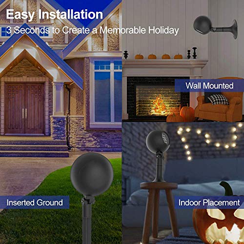 Auxiwa Halloween Lights Outdoor Decorations Projector Show LED Indoor Pumpkin Projection Outside Spotlight for Holiday House Yard Garden Party Decorations