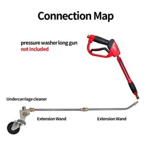 Xiny Tool Pressure Washer Undercarriage Cleaner, Under Car Washer Water Broom with 13 Inch Extension Wand and 45-Degree Angled Wand, 4000 PSI