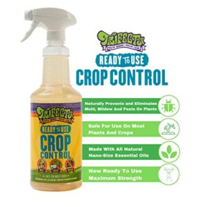 trifecta crop control ready to use maximum strength natural pesticide, fungicide, miticide, insecticide, help defeat spider mites, powdery mildew, botrytis and mold on plants 32 oz size