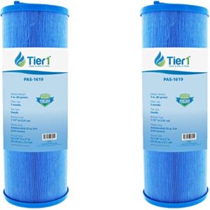 tier1 pool & spa filter cartridge 2-pk | replacement for pleatco pww50l-m waterway 817-4050, teleweir 50, unicel 4ch-949, filbur fc-0172 and more | 50 sq ft pleated fabric filter media