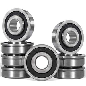 8pcs flanged ball bearing id 1/2″ x od 1-3/8″ suitable for lawn mower, wheelbarrows, carts & hand trucks wheel hub, replacement for marathon, exmark, stens, prime line ＆ sunbelt.