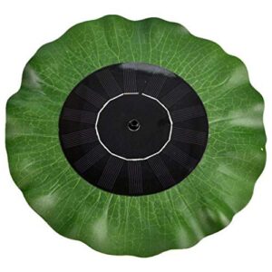 hemoton floating lotus leaves with solar power water pump bird bath fountain pump realistic water lily pads ornaments for garden pool pond decoration