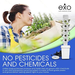 EXO Garden Hydroponic Growing System Vertical Tower - Vegetable Plant Tower Gift for Gardening Lover - Automate Aeroponics Mini Indoor Outdoor Home Grow Herb