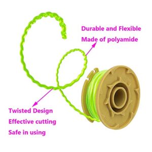 11ft 0.080" Replacement Trimmer Spool for Ryobi One Plus AC80RL3 18v 24v 40v with AC14HCA String Trimmer Cap Covers Cordless Auto-Feed Twist Single Line (10 Spool+2 Cap)