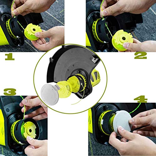 11ft 0.080" Replacement Trimmer Spool for Ryobi One Plus AC80RL3 18v 24v 40v with AC14HCA String Trimmer Cap Covers Cordless Auto-Feed Twist Single Line (10 Spool+2 Cap)