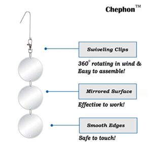 Chephon Upgraded Bird Scare Discs Set - Large 24 Discs- Highly Reflective Double-Sided Bird Reflectors, Better Bird Scare Devices to Keep All Birds Away Like Woodpecker and Pigeon