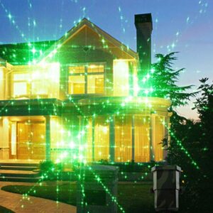 Outdoor Waterproof Laser Projector Light- Moving RGB 20 Patterns- with RF Remote Control and Timer, Perfect for Lawn, Party, Garden Decoration (Green)- NL69