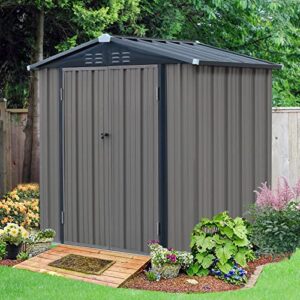 outdoor storage sheds 6′ x 4′ garden storage house utility tool shed for lawn w/lockable door & air vent